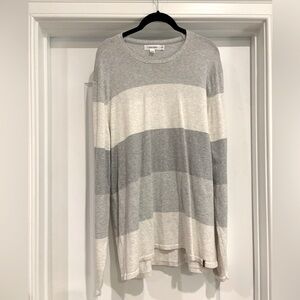 Calvin Klein Men’s Gray Striped Sweater